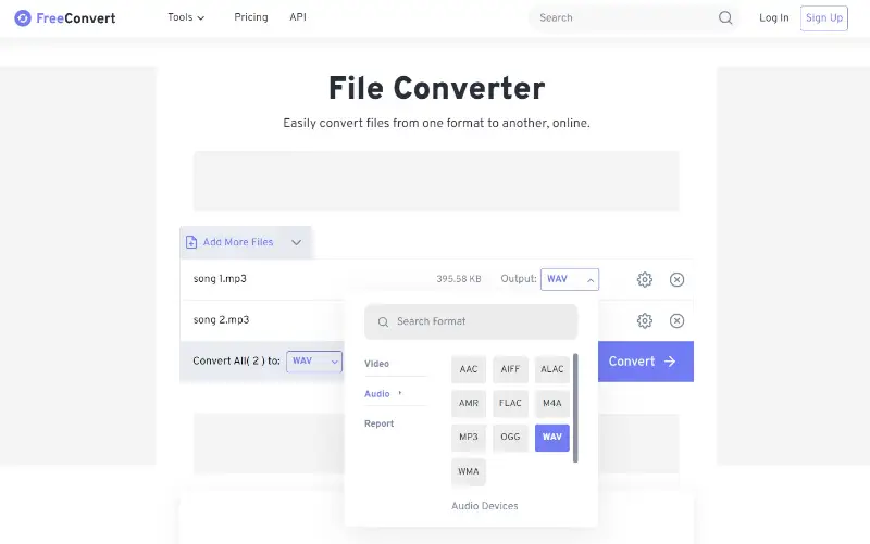 Convert audio files with FreeConvert Online audio format converter - FreeConvert