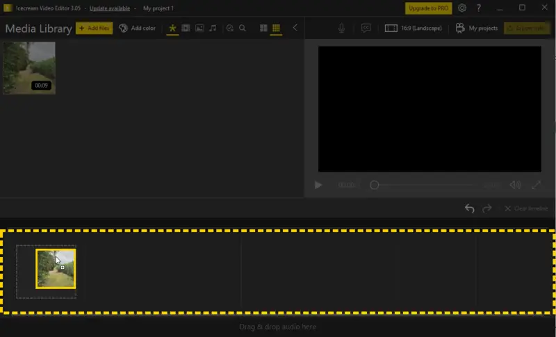Add file to timeline of free video editor