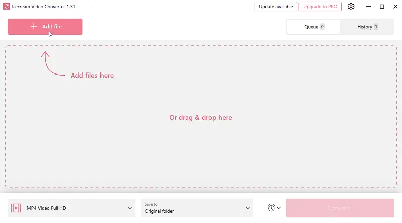 Add M4V file for conversion to Icecream Video Converter Add M4V file for conversion to Icecream Video Converter