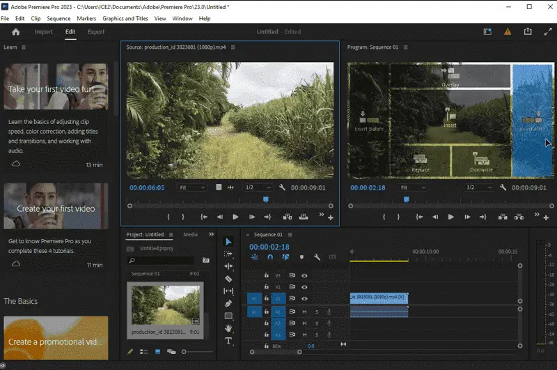 Adobe Premiere Pro Video timeline