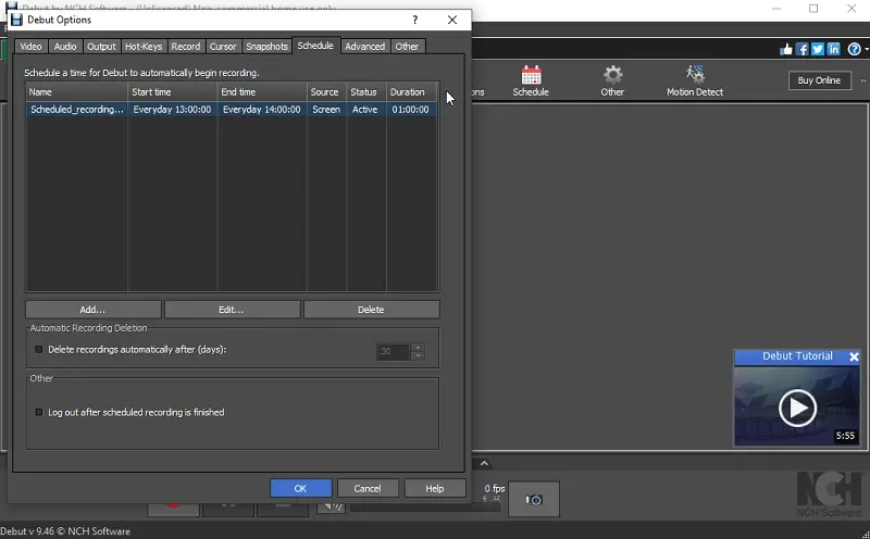 Debut Video Capture - инструменты планирования Debut Video Capture - инструменты планирования