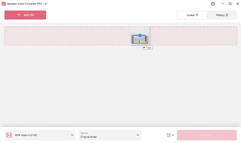 Drag and drop FLV to the Windows video converter